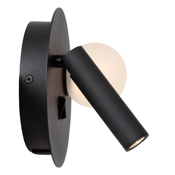Lucide MATIZ - Lámpara de cabecera / Lámpara de pared - Ø 16,5 cm - LED - 3000K - Con punto de carga USB - Negro - detalle 2
